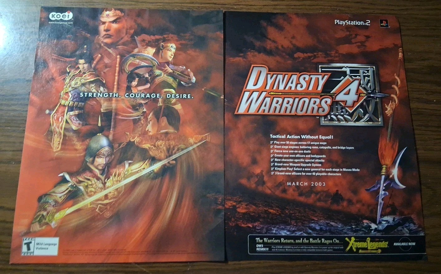 Dynasty Warriors 4 Vintage Print Ad 2003 16x11