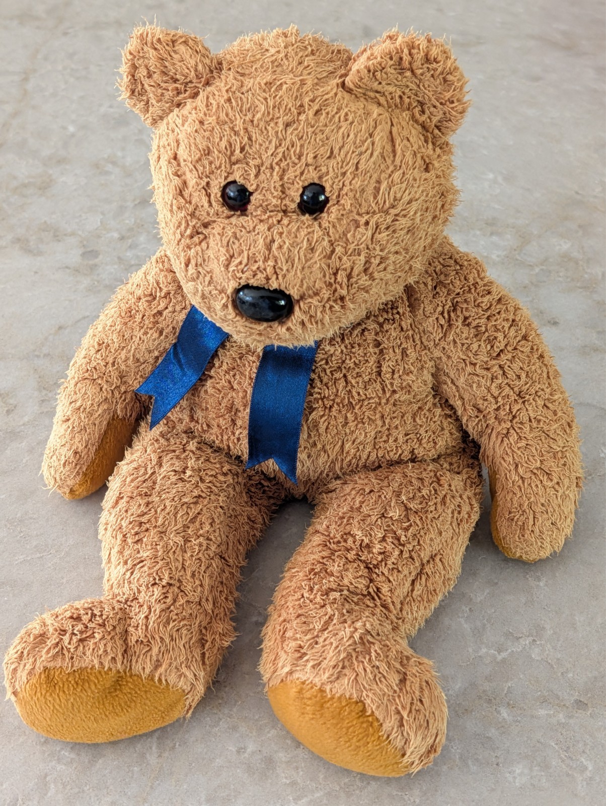 TY Beanie Babies-1999-Fuzz the Bear with Blue Ribbon-9 inches Tall