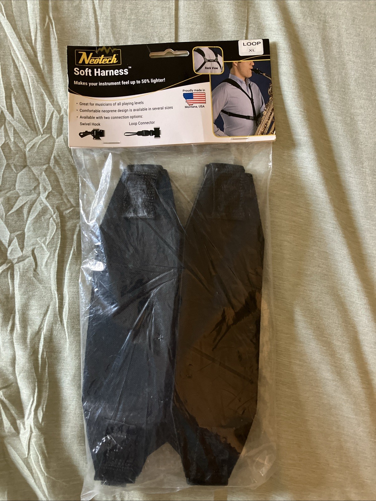 Neotech Soft Harness Loop XL With Swivel Hook Or Loop Connector Black New In Pkg