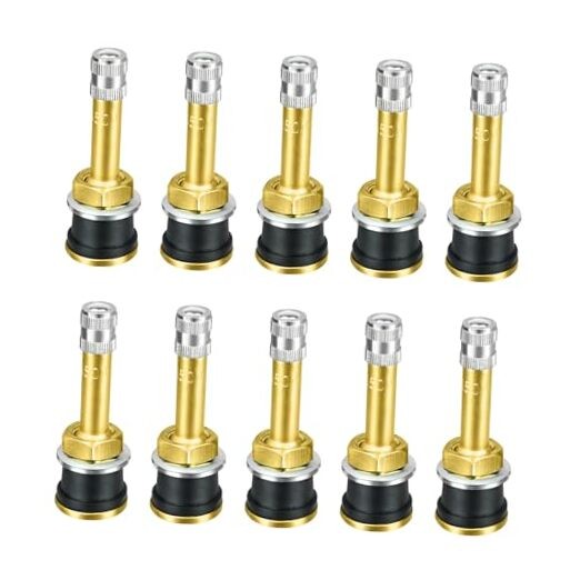10Pcs Truck Valve Stems, Straight Brass Clamp in Tubeless Truck Tire TR500