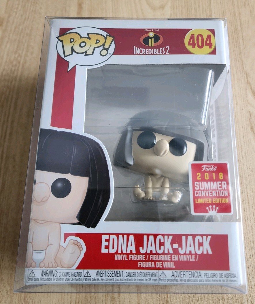 Vaulted Funko Incredibles 2 Edna Jack-Jack 404 2018 SDCC Exclusive & PROTECTOR