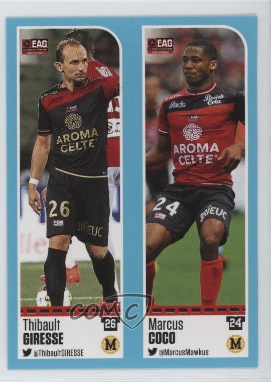 2016-17 Panini Foot Album Stickers Thibault Giresse Marcus Coco #226-227 1o2