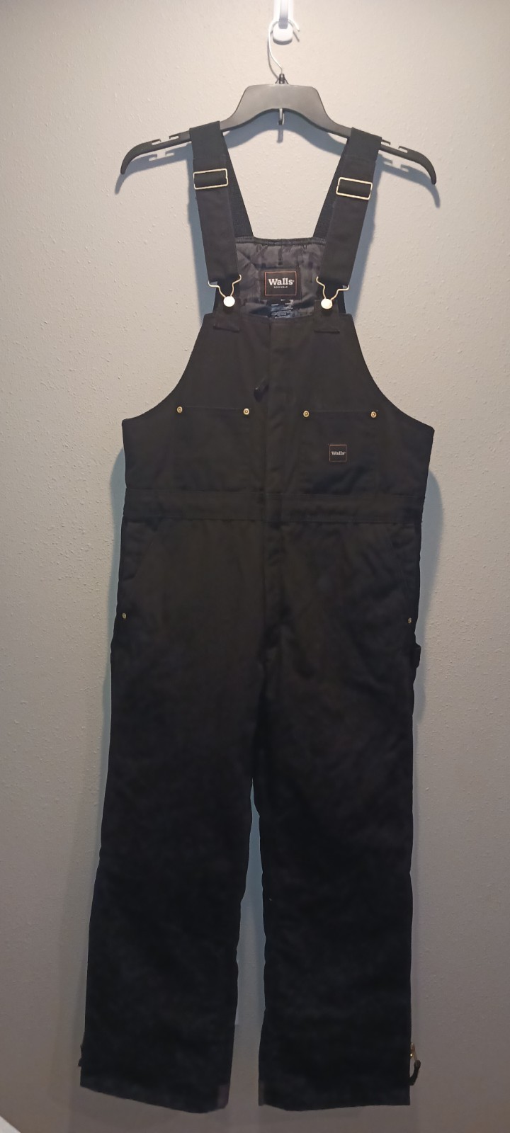 Walls Workwear Insulated Bib Overalls Size Medium Black