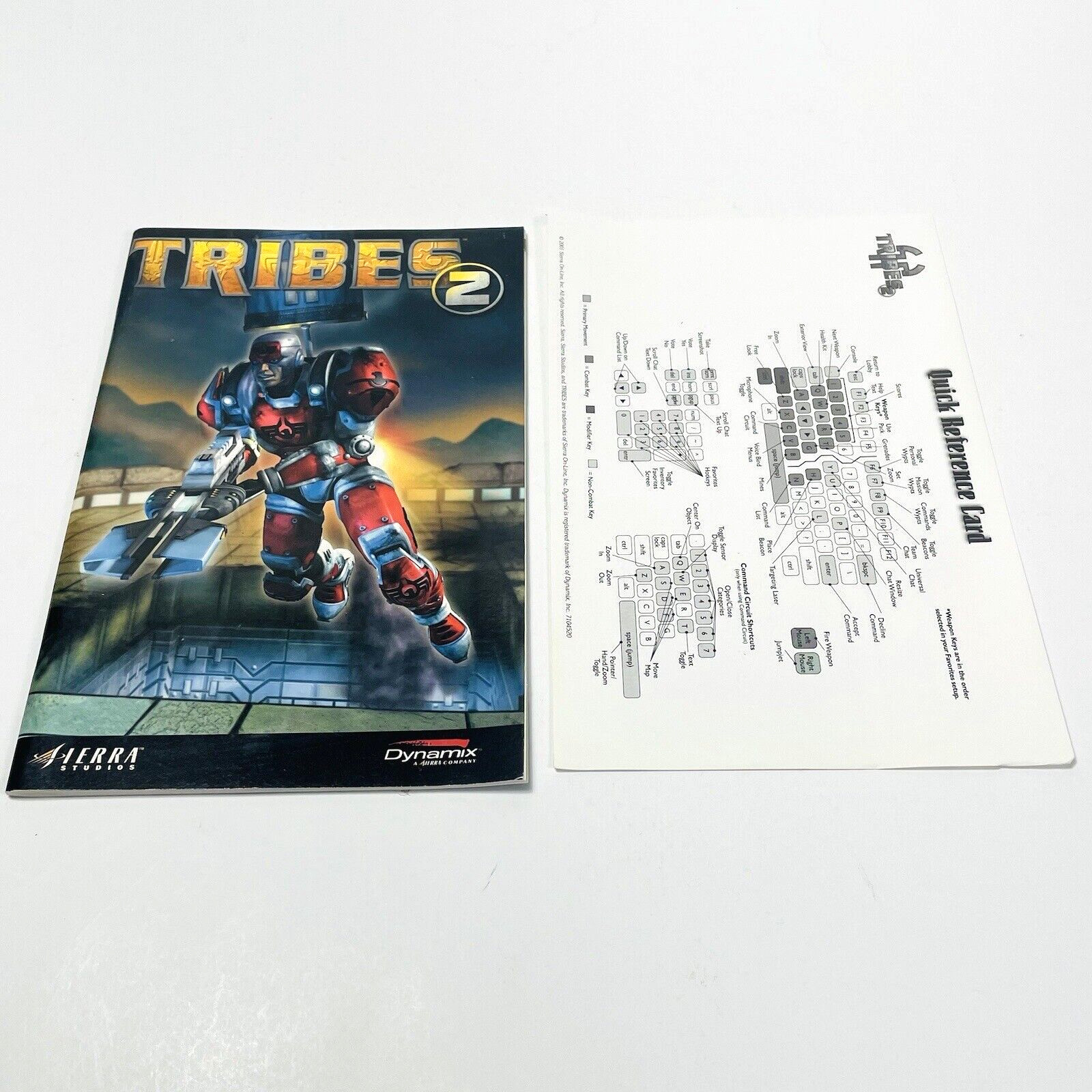 Tribes 2 Big Box PC Game Manual and Reference Card