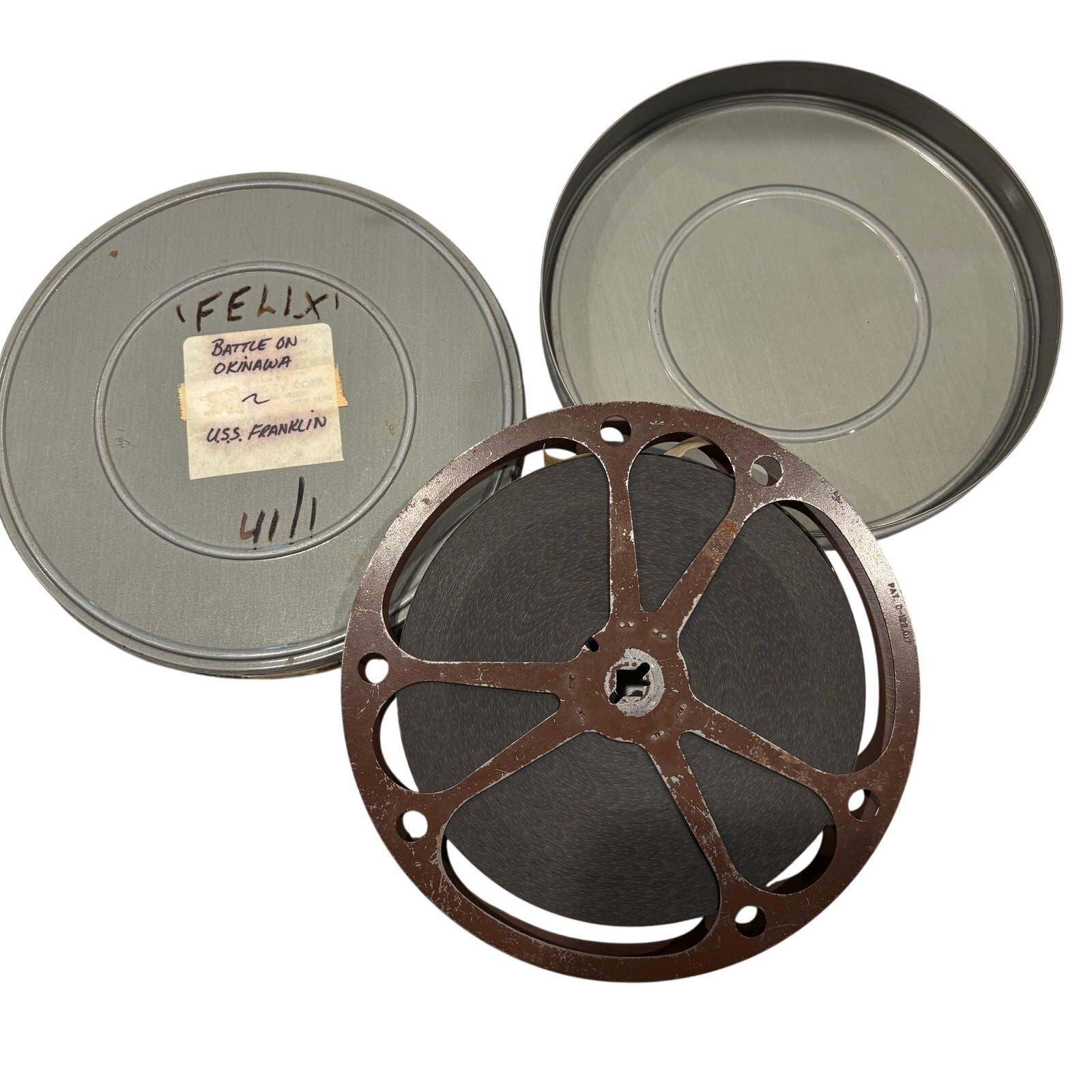 RARE WWII 16mm Reel Film Military “BATTLE ON OKINAWA, U.S.S. Franklin” ~300’