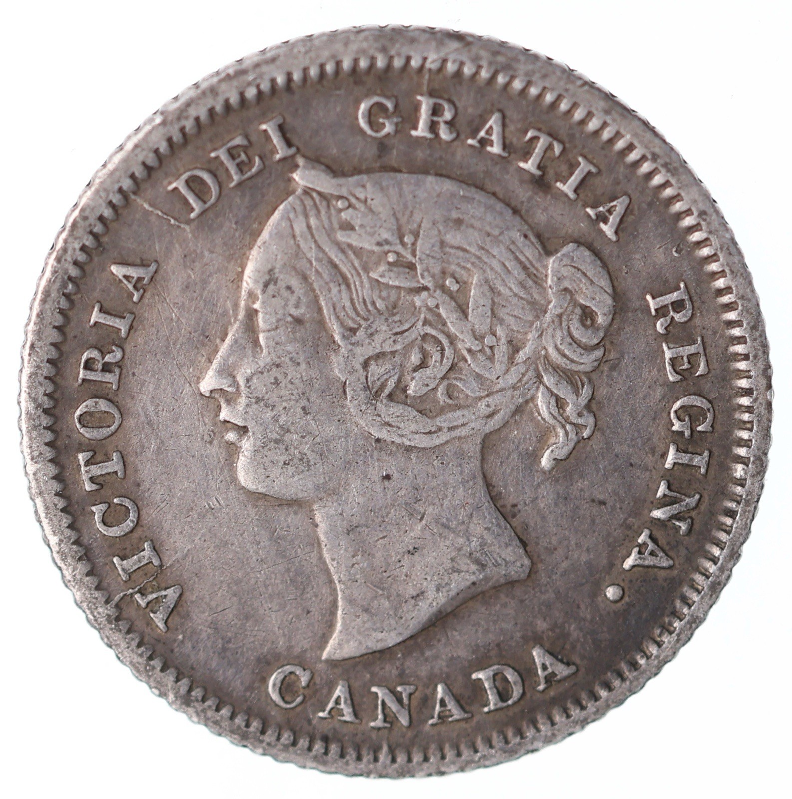 1880H Canada 5 Cents Obverse 3 - VF/EF - Lot#13798