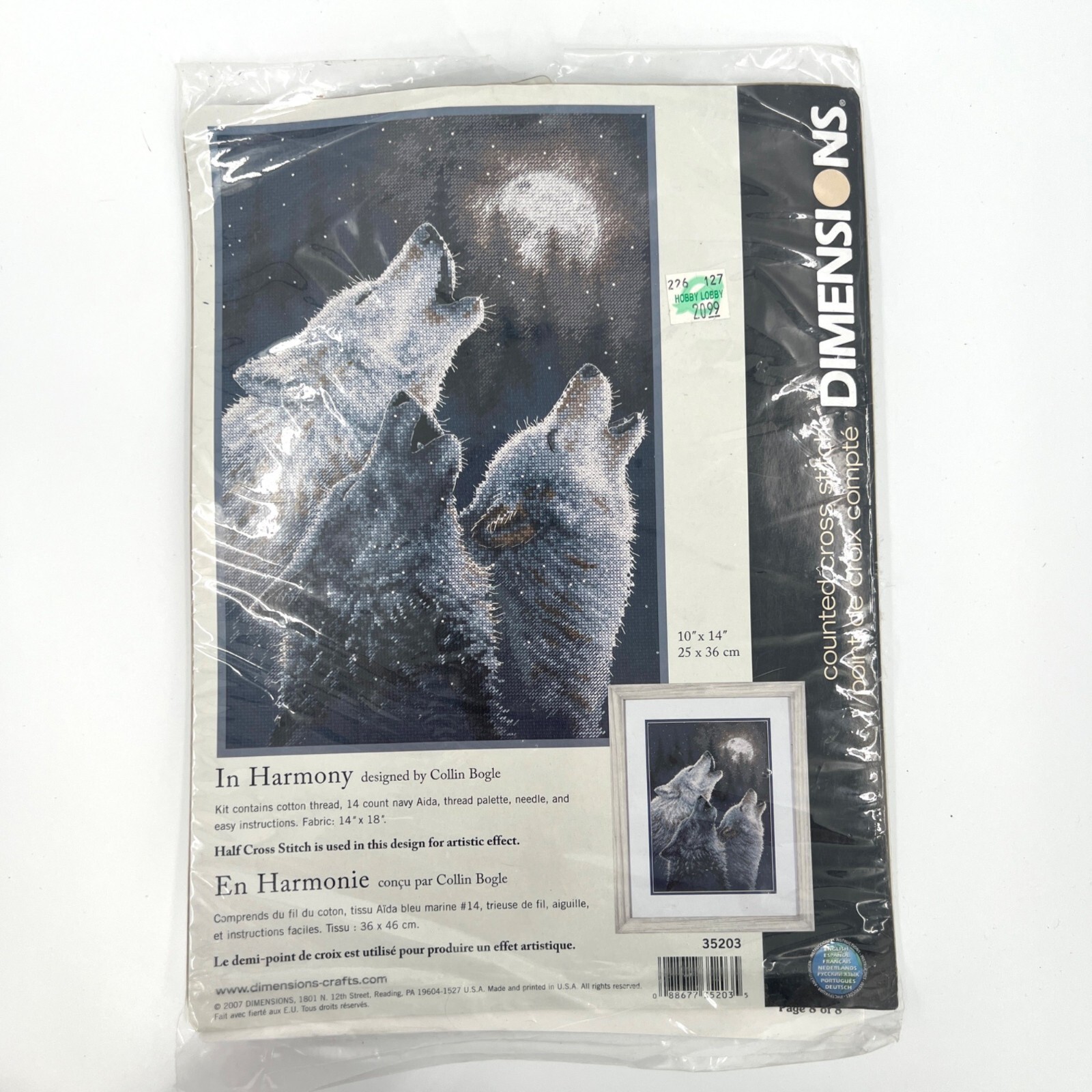 Dimensions Cross Stitch Kit "In Harmony" Howling Wolves Wolf
