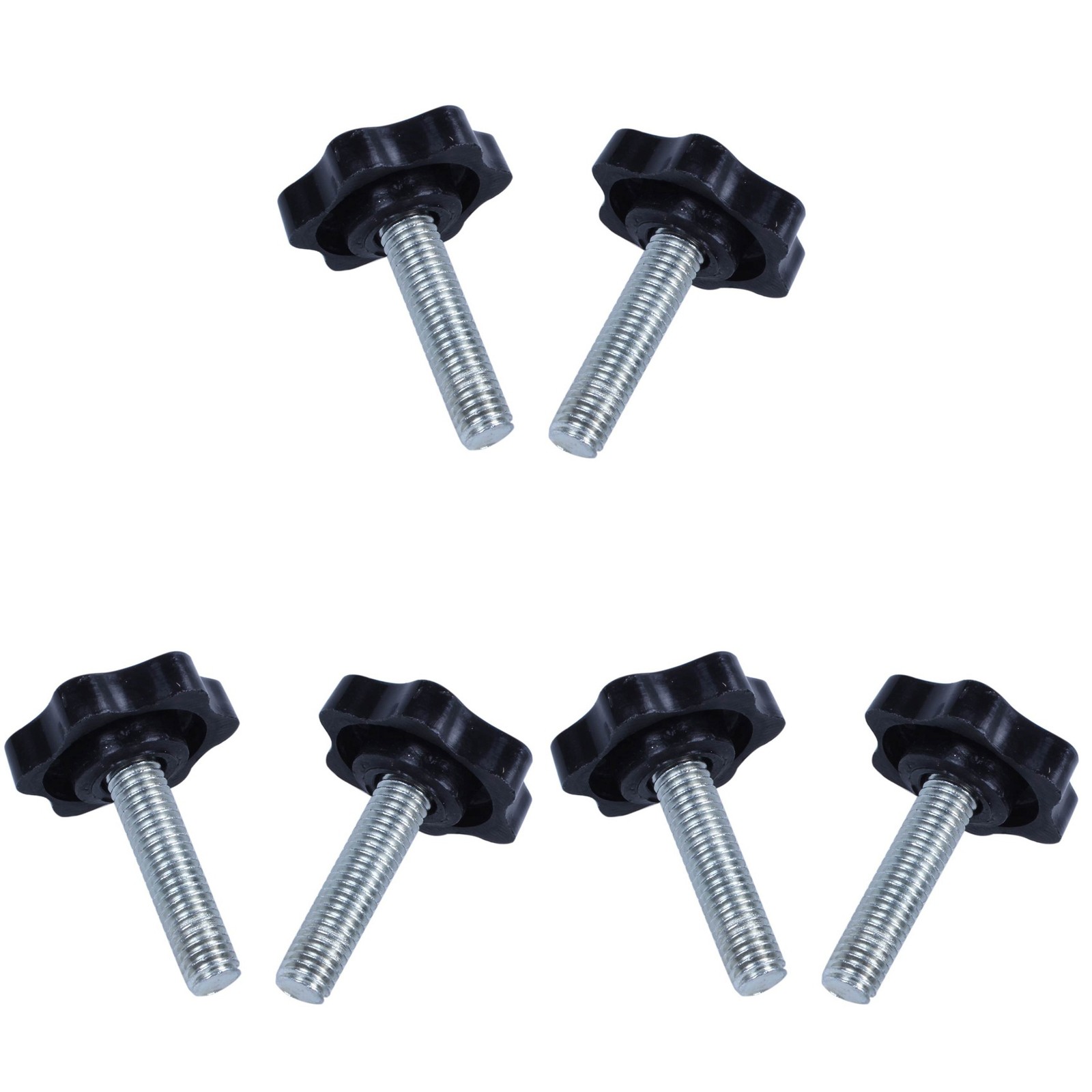 6 Pcs M8 x 30mm Male Thread 32mm Star Head Clamping Knob Black H1G41306