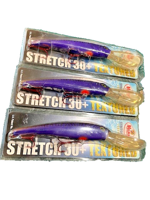 3 Mann's Magnum Stretch + Series 30+ fishing lure  Purple Black - never opened