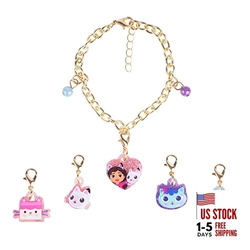  Girls Add A Charm Toy Bracelet and Costume Jewelry Box Set - Ages 3+ Green-Pink