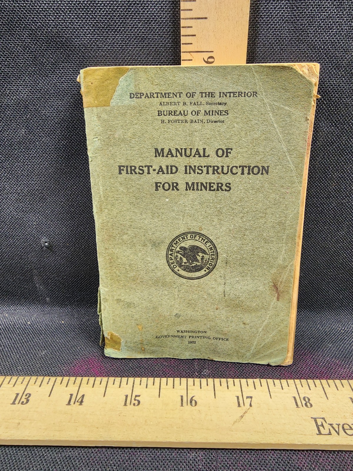 Antique Book 1922 First Aid Manual For Miners Used Complete CoalMine Collectible