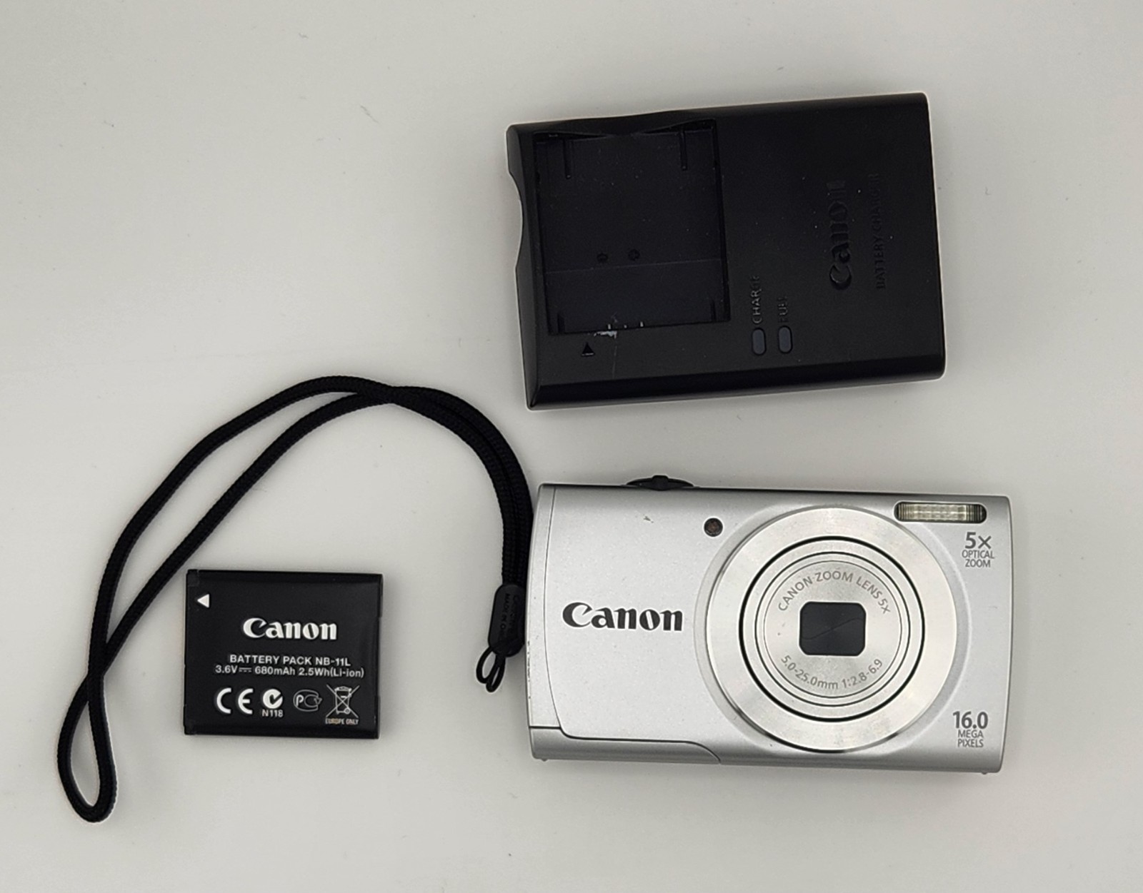 Canon PowerShot A2500 16.0MP Digital Camera With Charger