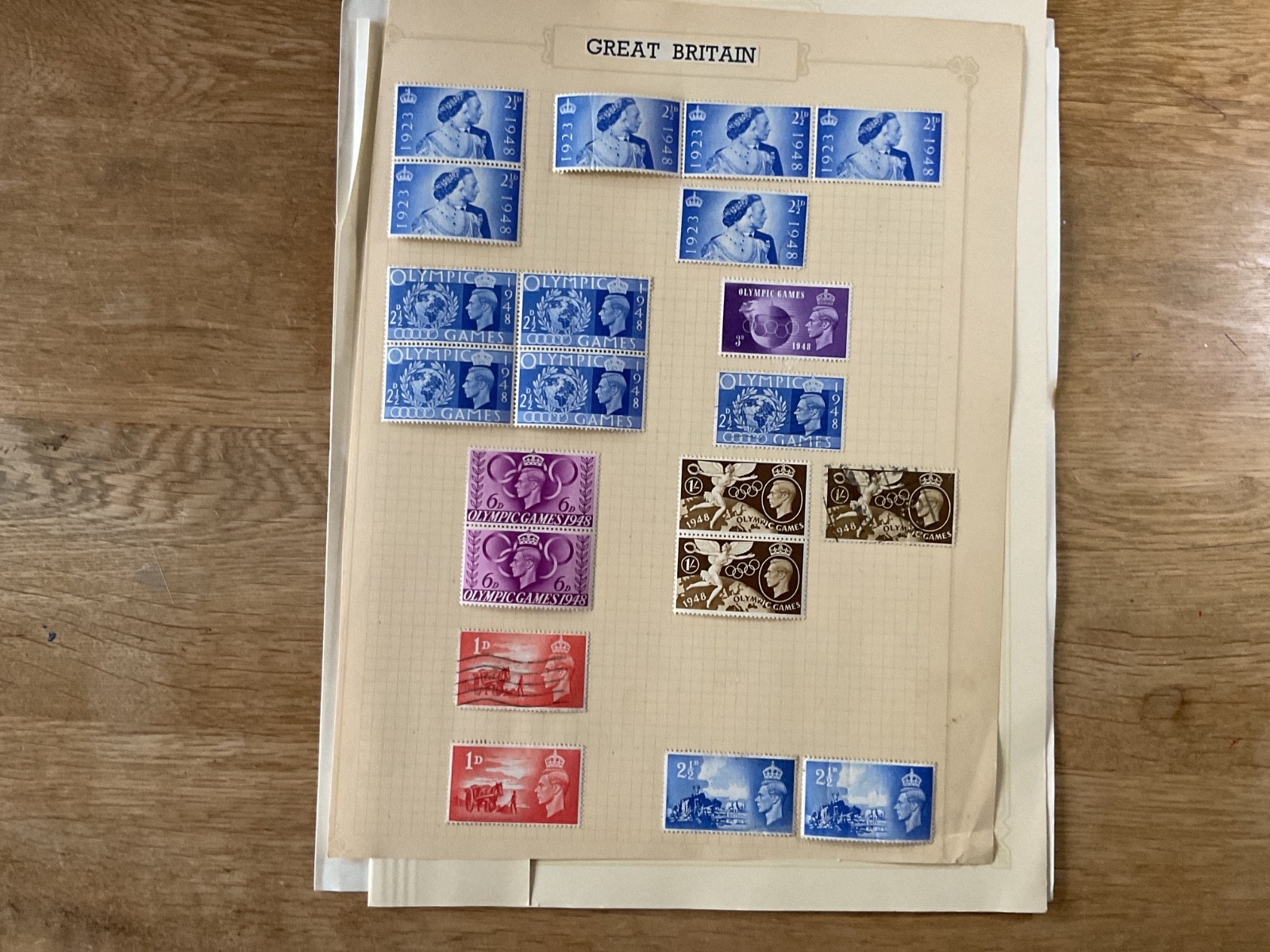 Great Britain  stamps on 4 pages B3204