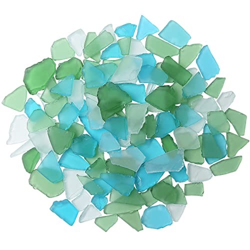 Sea Glass for Crafts - 16oz Versatile Decorative Pale Green Yellow & Aqua