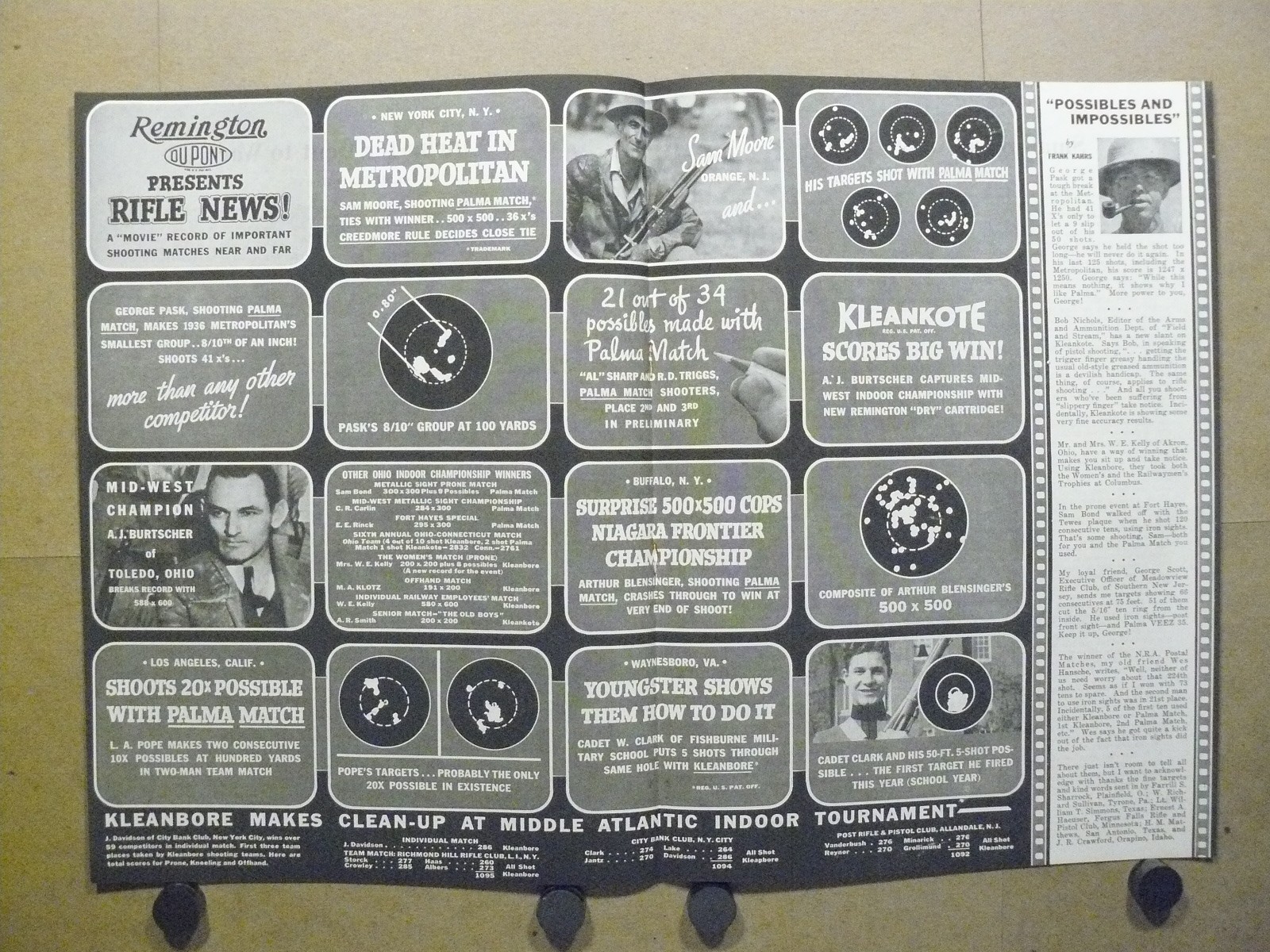 1936 Remington Kleanbore Print Ad Sam Moore Fishburne Military School Cadet