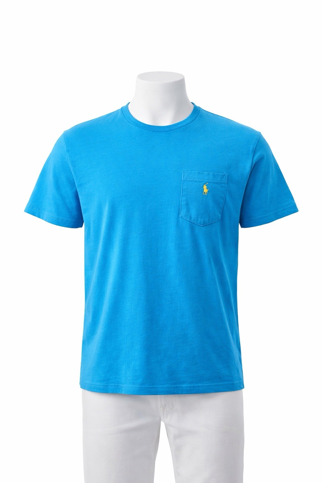 Polo Ralph Lauren Pocket T-Shirt Men’s Blue Yellow  Logo Short Sleeve Crewneck