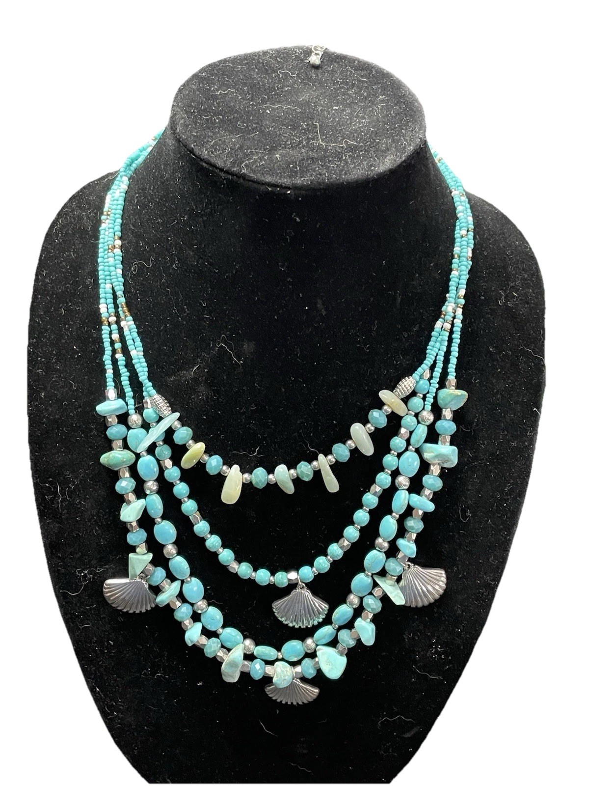 Multi Strand Beaded And Stone Seashell Charms Long Beach Vacation Summer