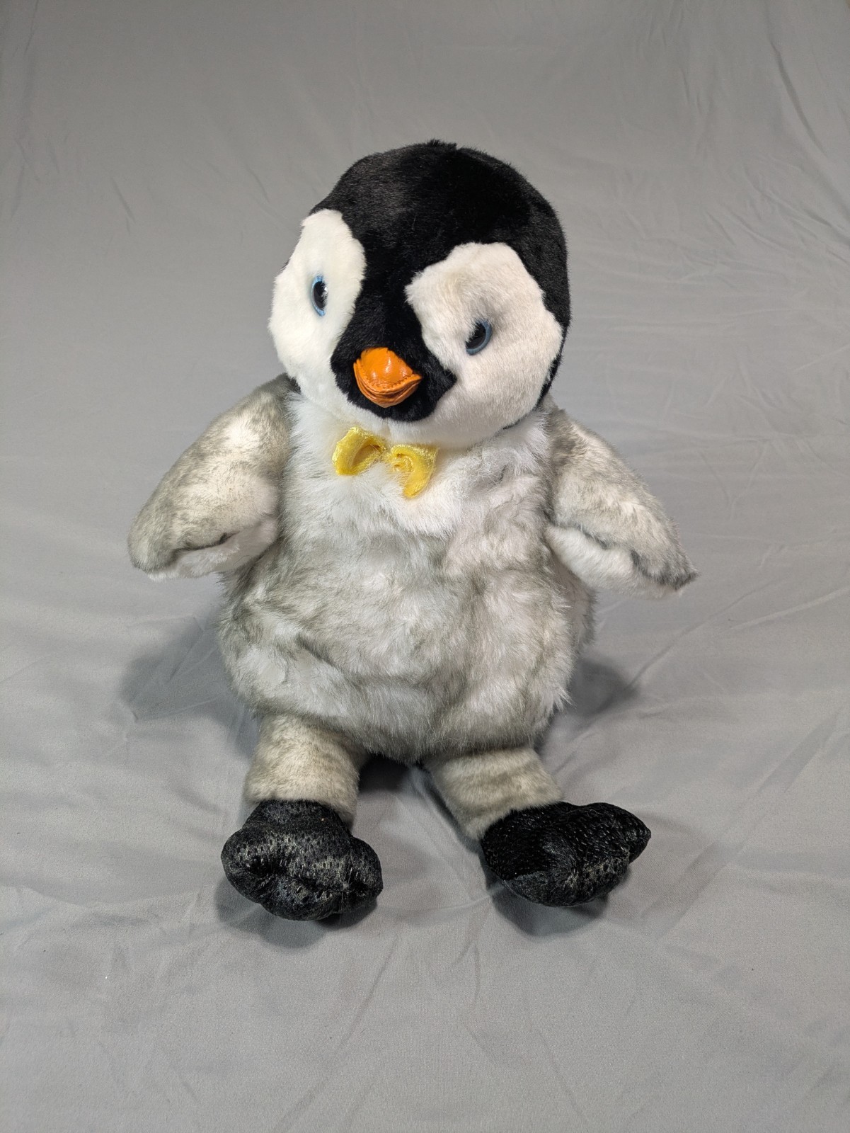 Build A Bear Happy Feet Mumble Penguin Stuffed 17" Plush Yellow Bow Tie BABW