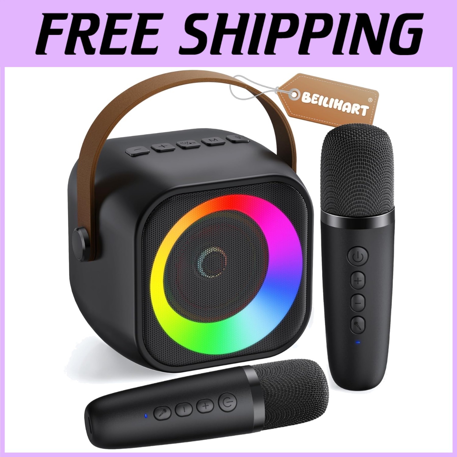 Portable Bluetooth Karaoke Speaker with 2 Mics