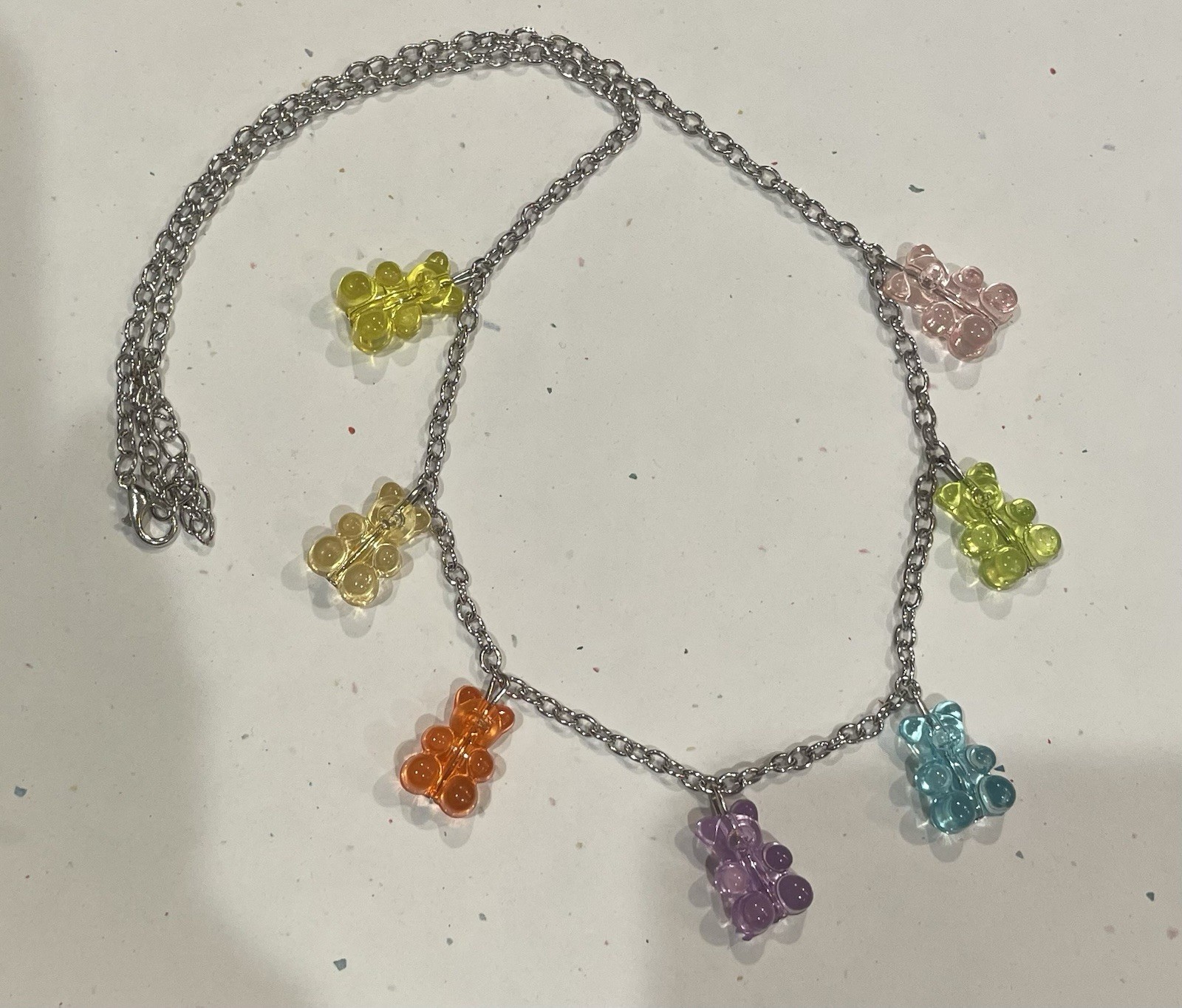 Girls GUMMY BEARS Necklace MULTICOLOR Adjusts Super Cute Fun Gift