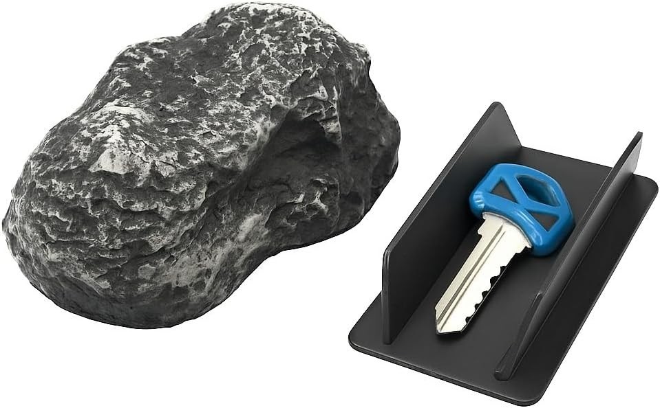 Hide-a-Key Realistic Rock, Outdoor Spare Key Holder with Secret Compartment,