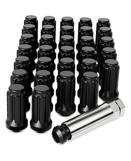  9/16-18 Wheel Lug Nuts 32 Pack 9/16 x 18 9/16"-18 Black 32-Piece Spline Tuner