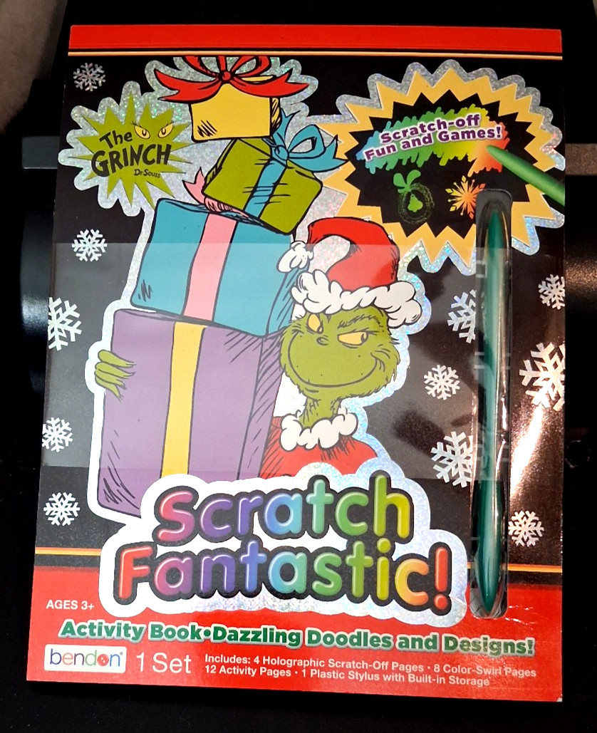 The Grinch Scratch Fantastic! Activity Book Dazzling Doodles & Designs w/Stylus