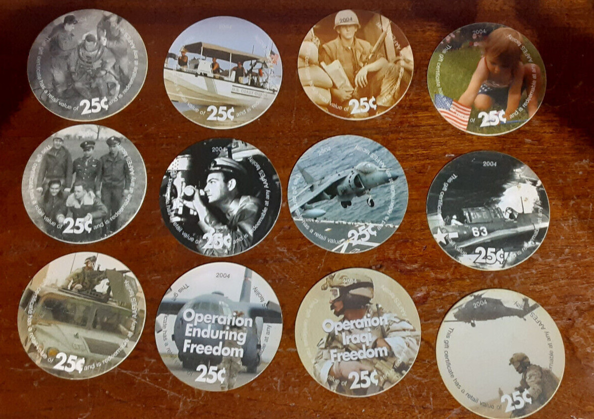 4th Print Set 25 Cent AAFES  Pogs 2004 printing  About Uncirculated condition