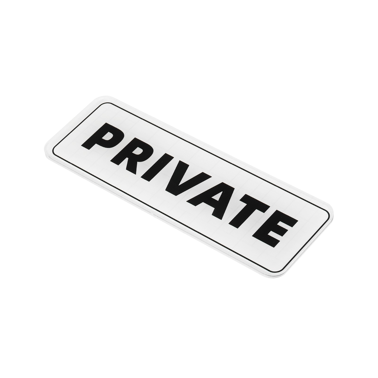 Private Sign, Acrylic 6"x2" Car Sticker Sign Holder, White