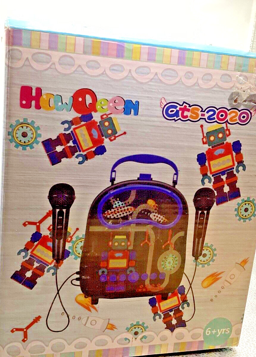 Kids Karaoke Machine for Boys Girls with 2 Microphones Portable Toddler Sing t9