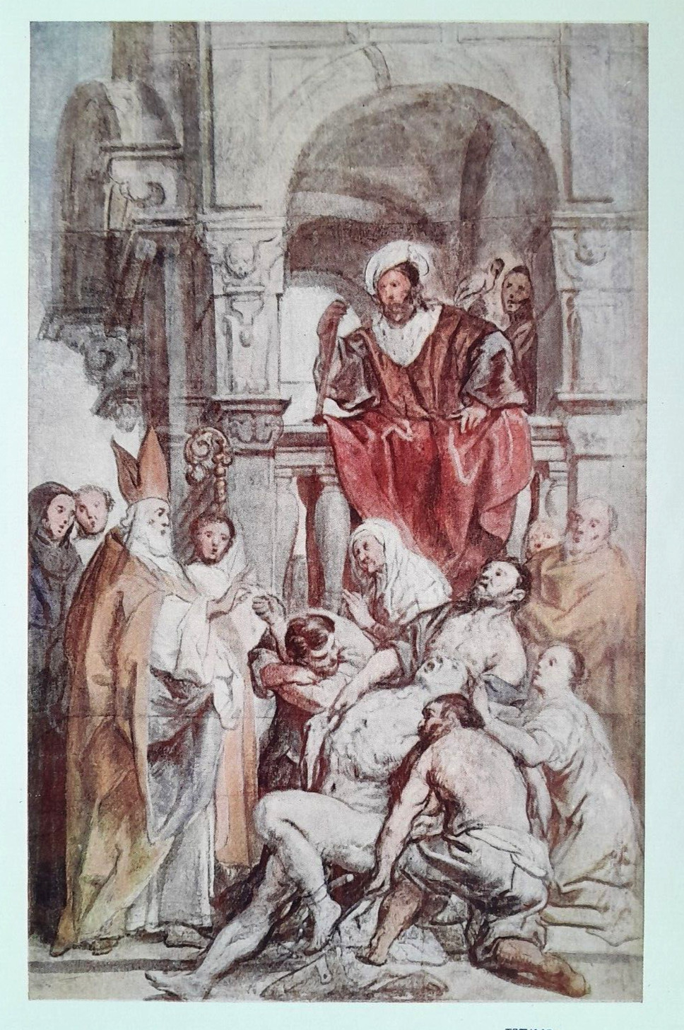 ST MARTIN OF TOURS BY JACOB JORDAENS : Litho Print of the Artwork C1903