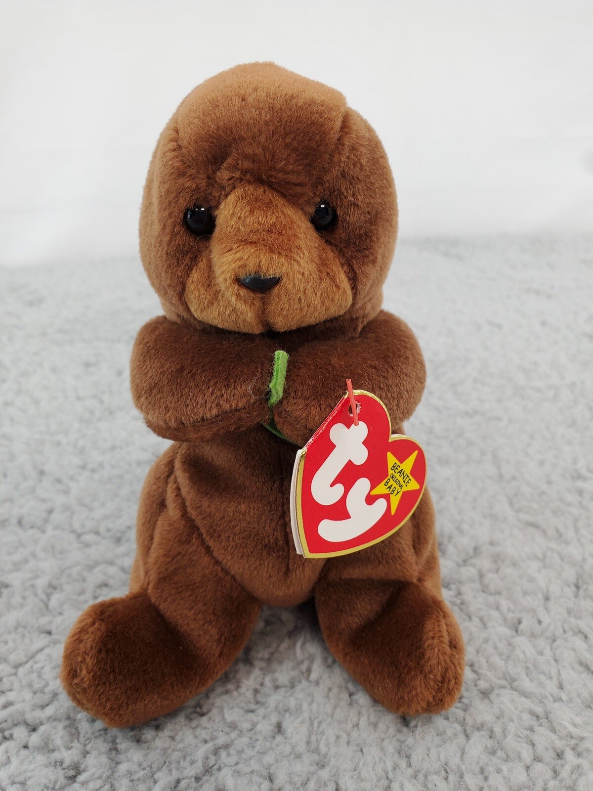 TY Beanie Baby - SEAWEED the Otter 6in  Stuffed Animal   3-19-96 Original Tags.