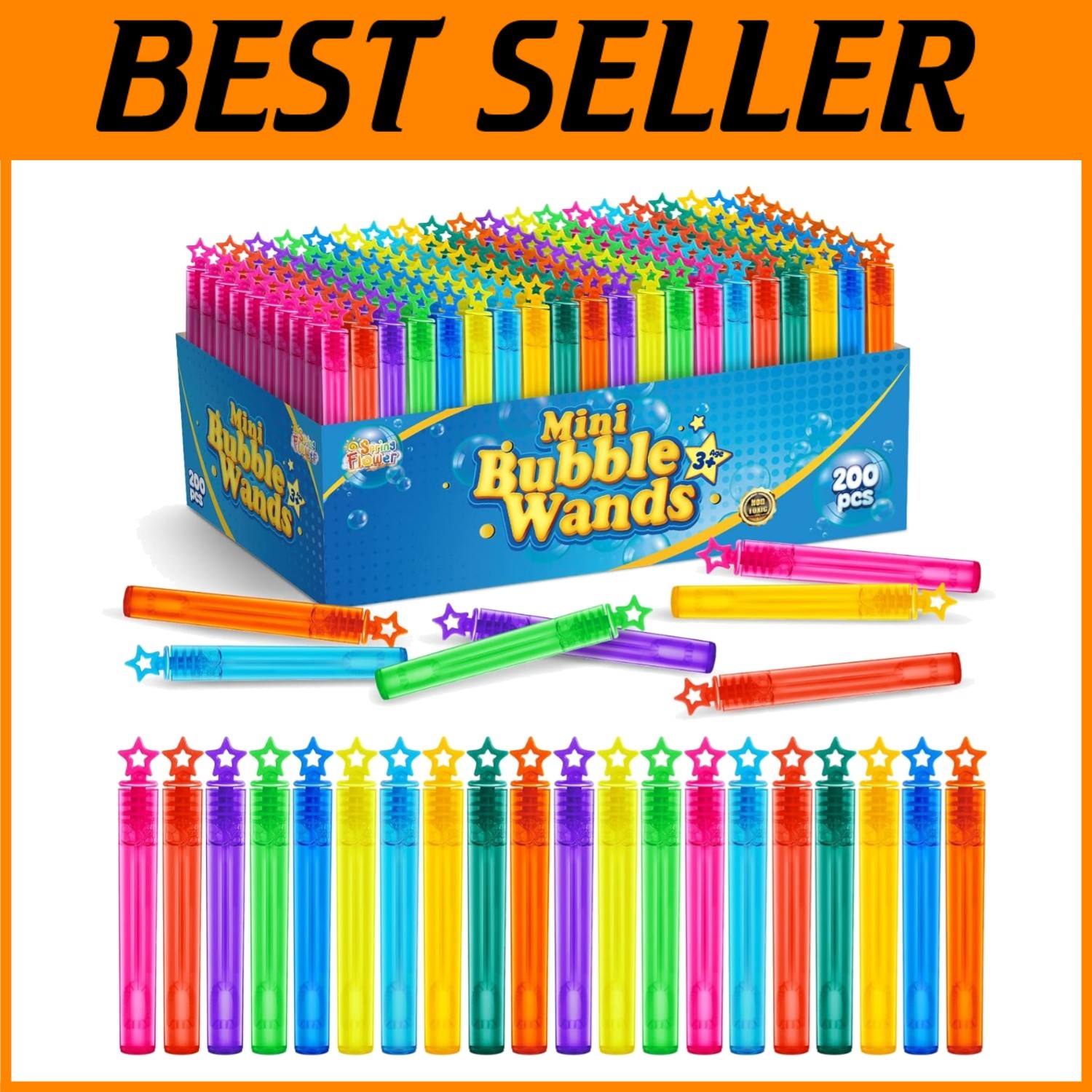 200 Mini Bubble Wands for Kids' Party Favors