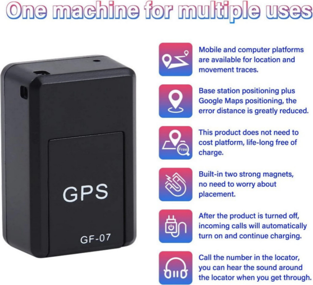 Magnetic GF07 GPS Tracker for Vehicles,Mini Magnetic GPS Real time Car Locator*2
