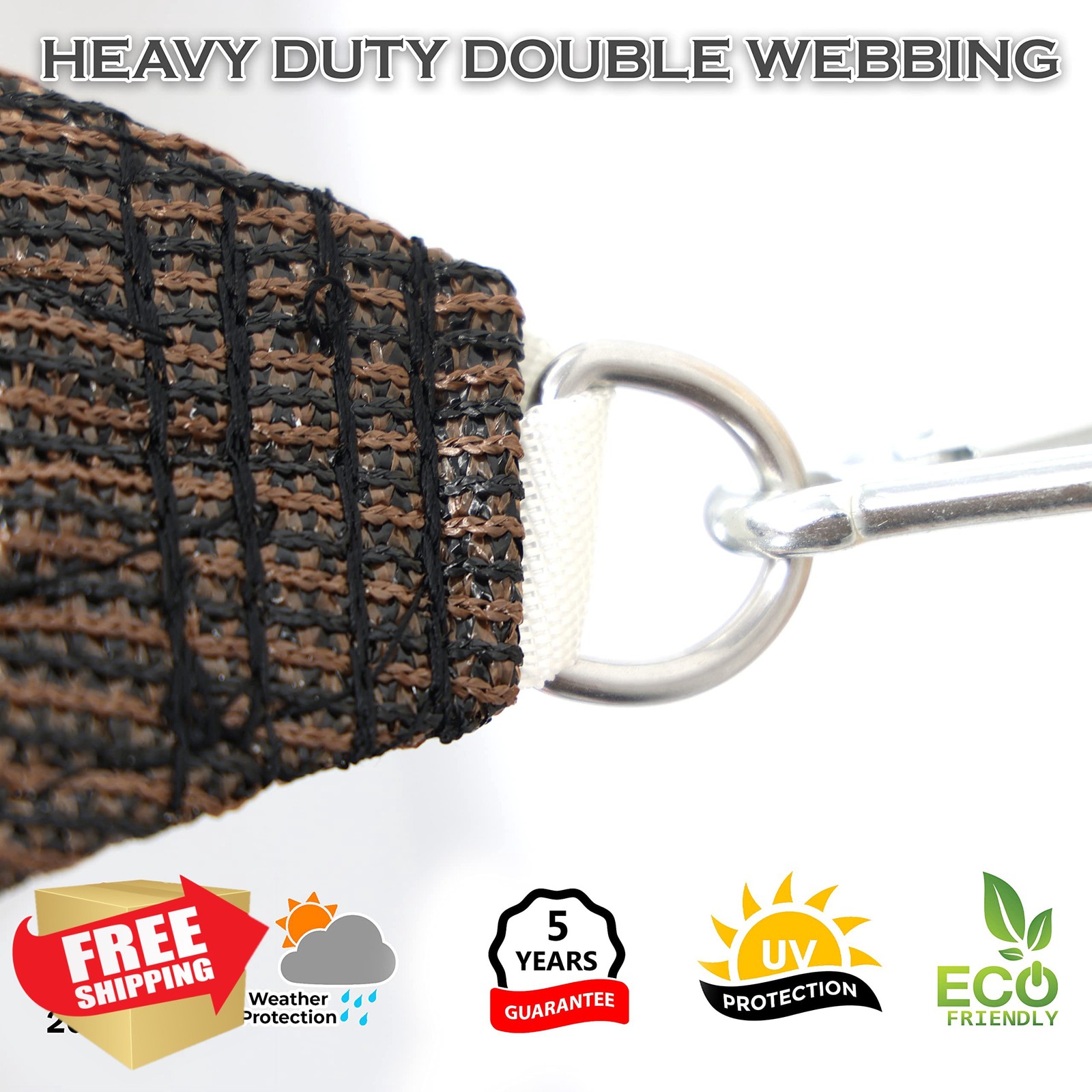 Royal Shade 12x16 Brown Rectangle Sun Shade Sail Pergola Canopy Heavy Duty