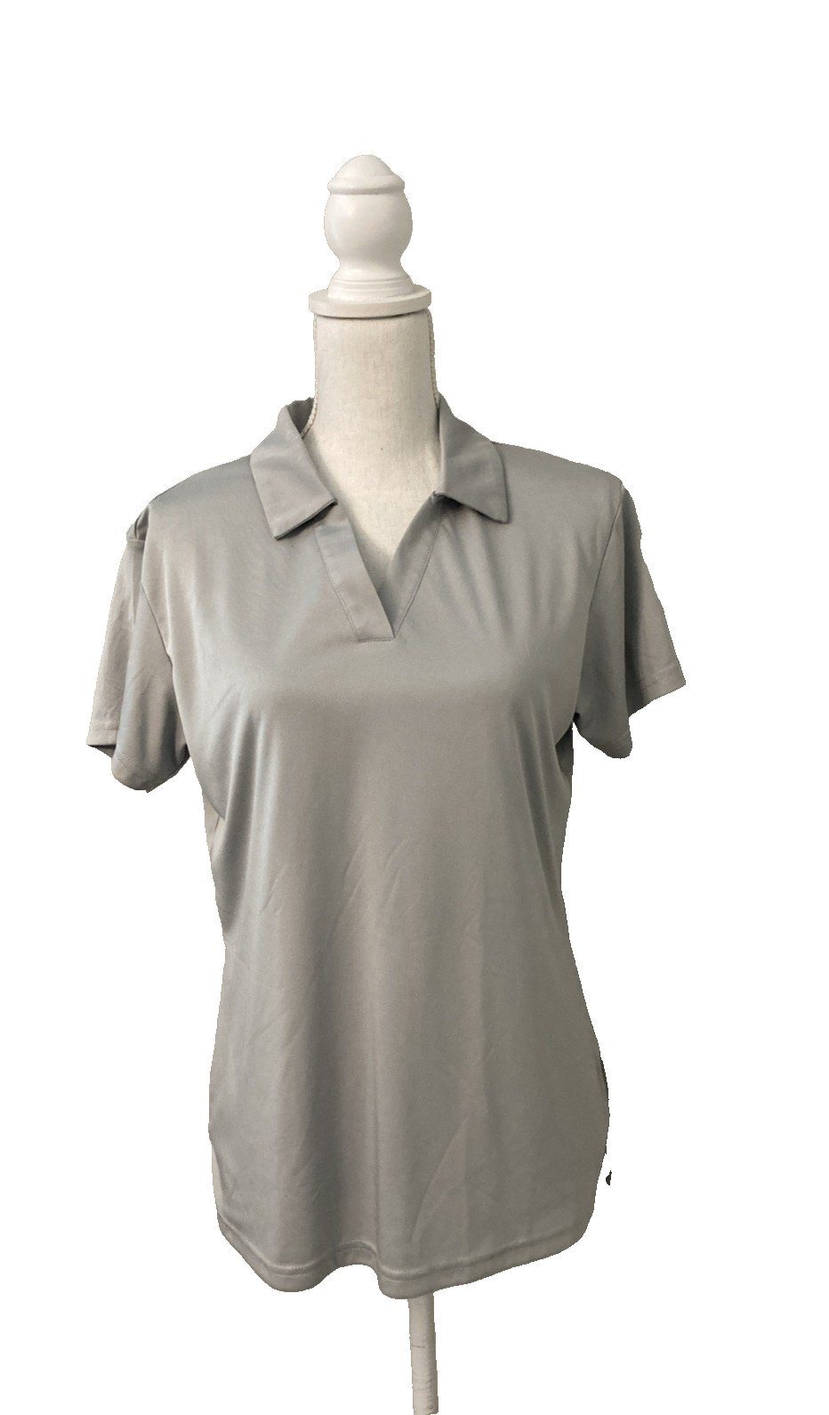 Santiny Women’s Gray Short Sleeve V-Neck Golf Shirt Size L