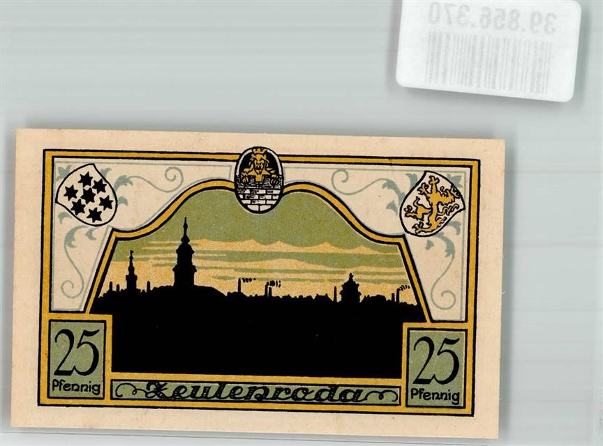 39856370 - 6570 Zeulenroda 25 Pfennig Stadtshilouette 1921