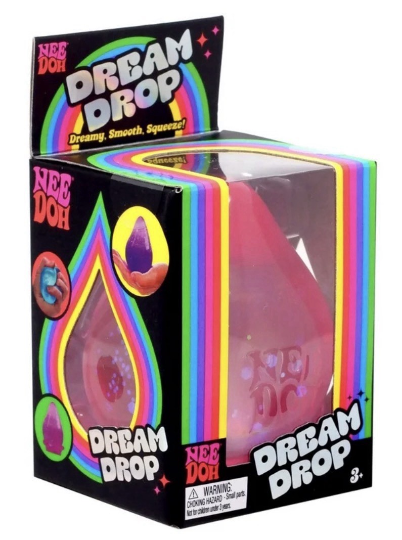 Schylling NeeDoh Dream Drop PINK Sparkle Fidget Toy Squishy with Stand ASMR