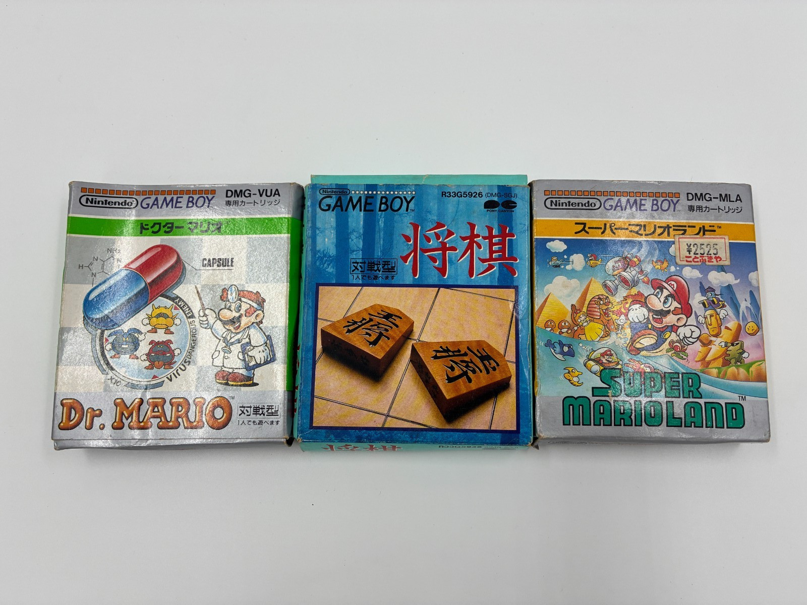 Super Mario Land Dr. Mario Shogi Game Boy GB 3-Set Tested Working