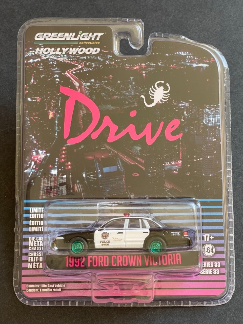 Greenlight GREEN MACHINE DRIVE '92 Ford Crown Victoria LAPD HOLLYWOOD Chase