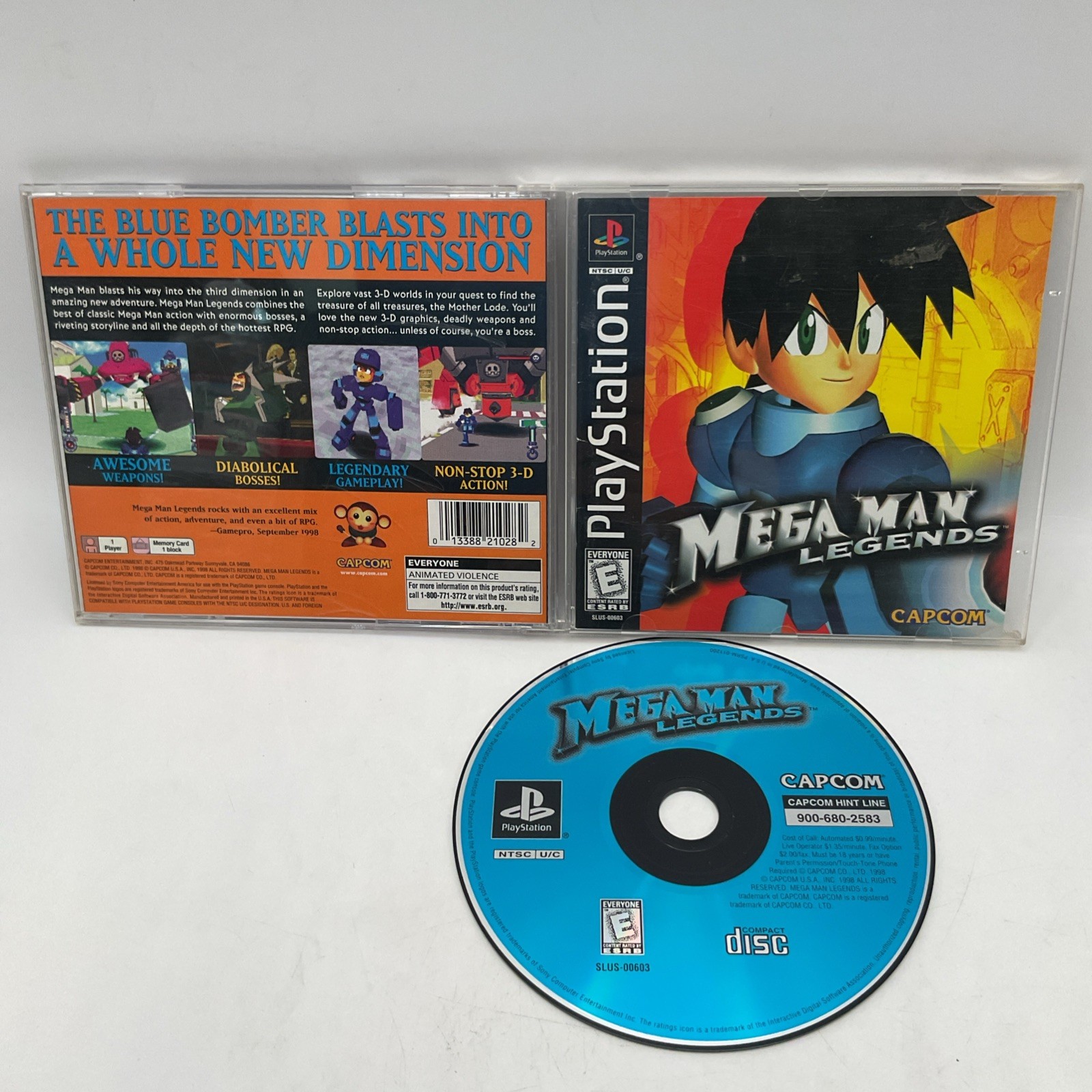Capcom Mega Man Legends Sony PlayStation 1 1998 Complete.