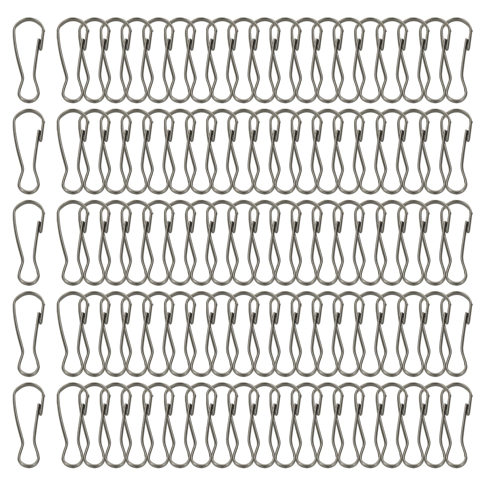 Lanyard Hooks, 100 Pcs 20x7.1x1.9mm 304 Stainless Steel Hooks, Black