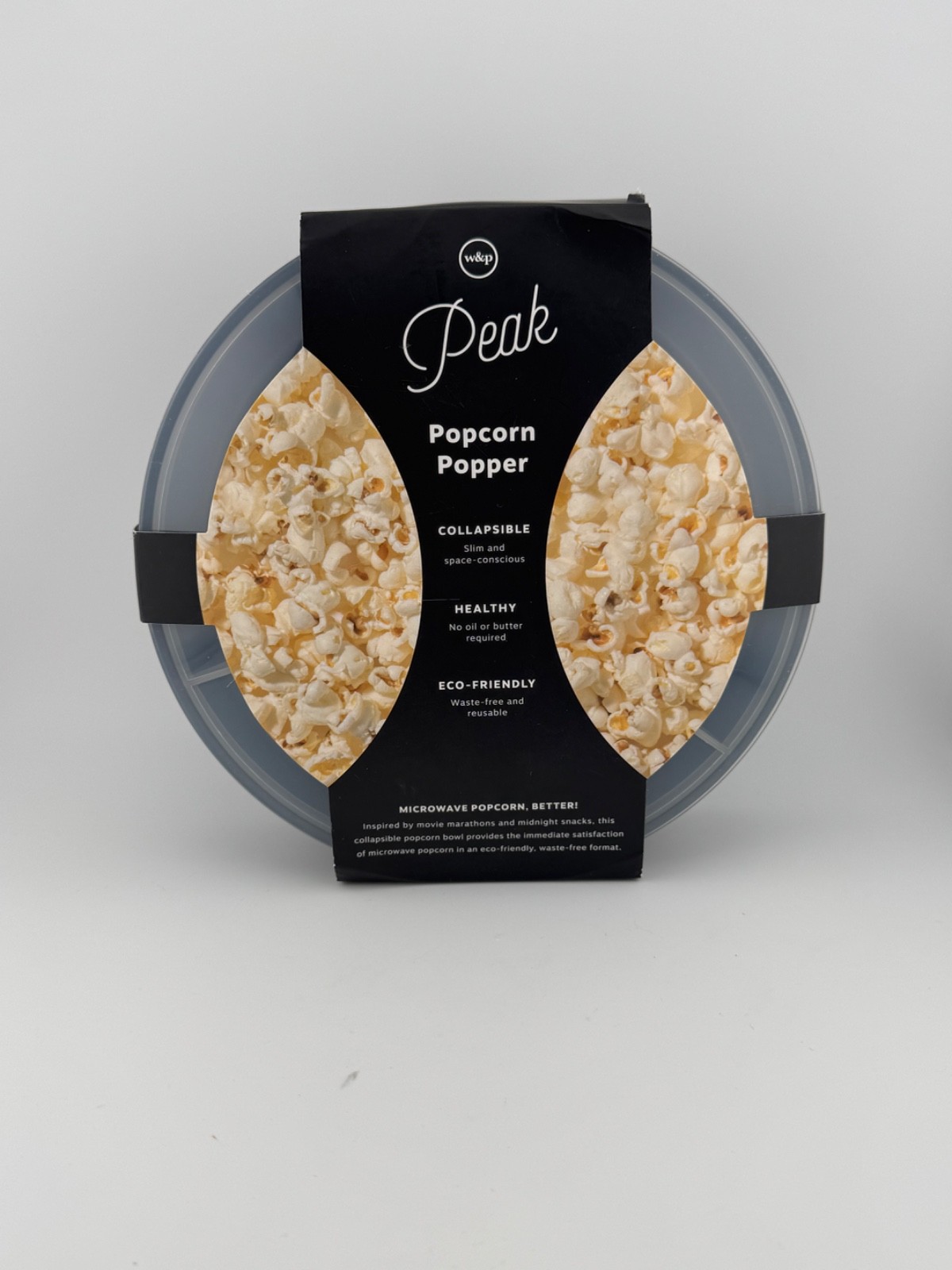 W&P Peak Collapsible, Healthy Popcorn Popper Microwave Bowl - New!