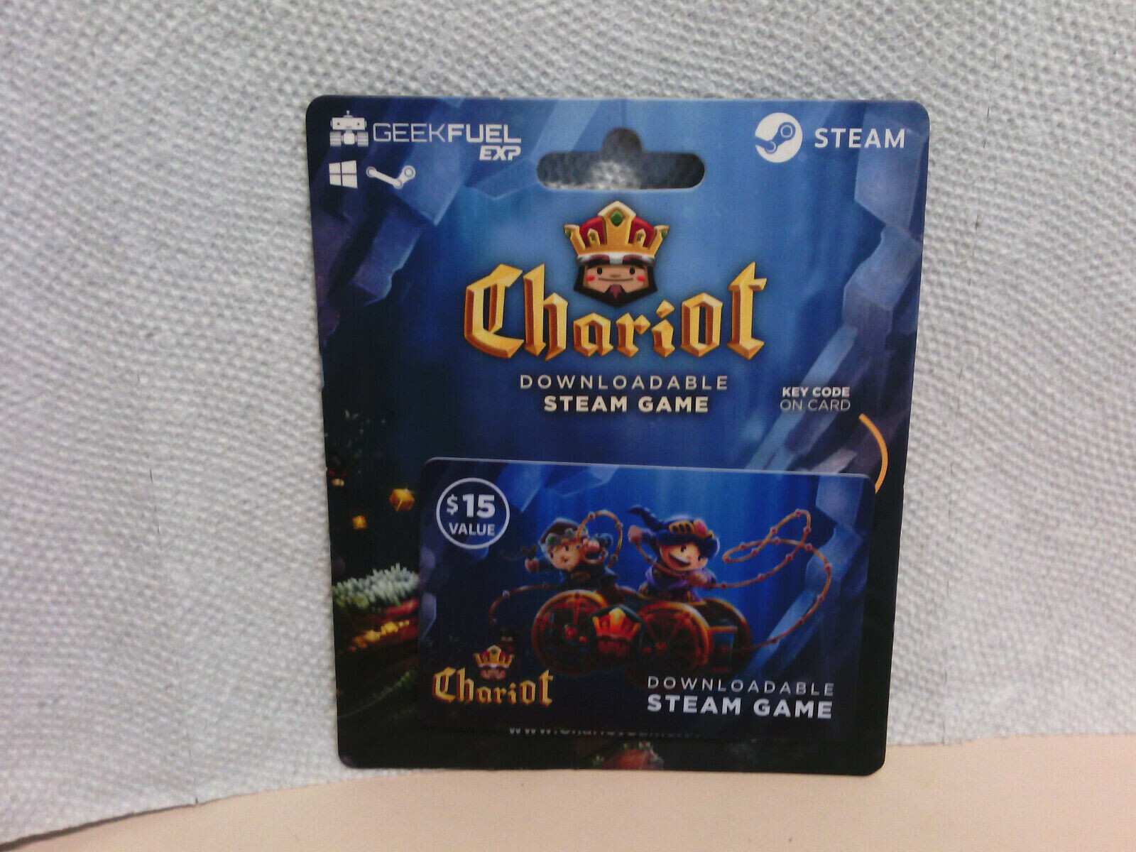 Geek Fuel EXP Chariot Steam Downloadable Game Key Card $15 Brand New Unused