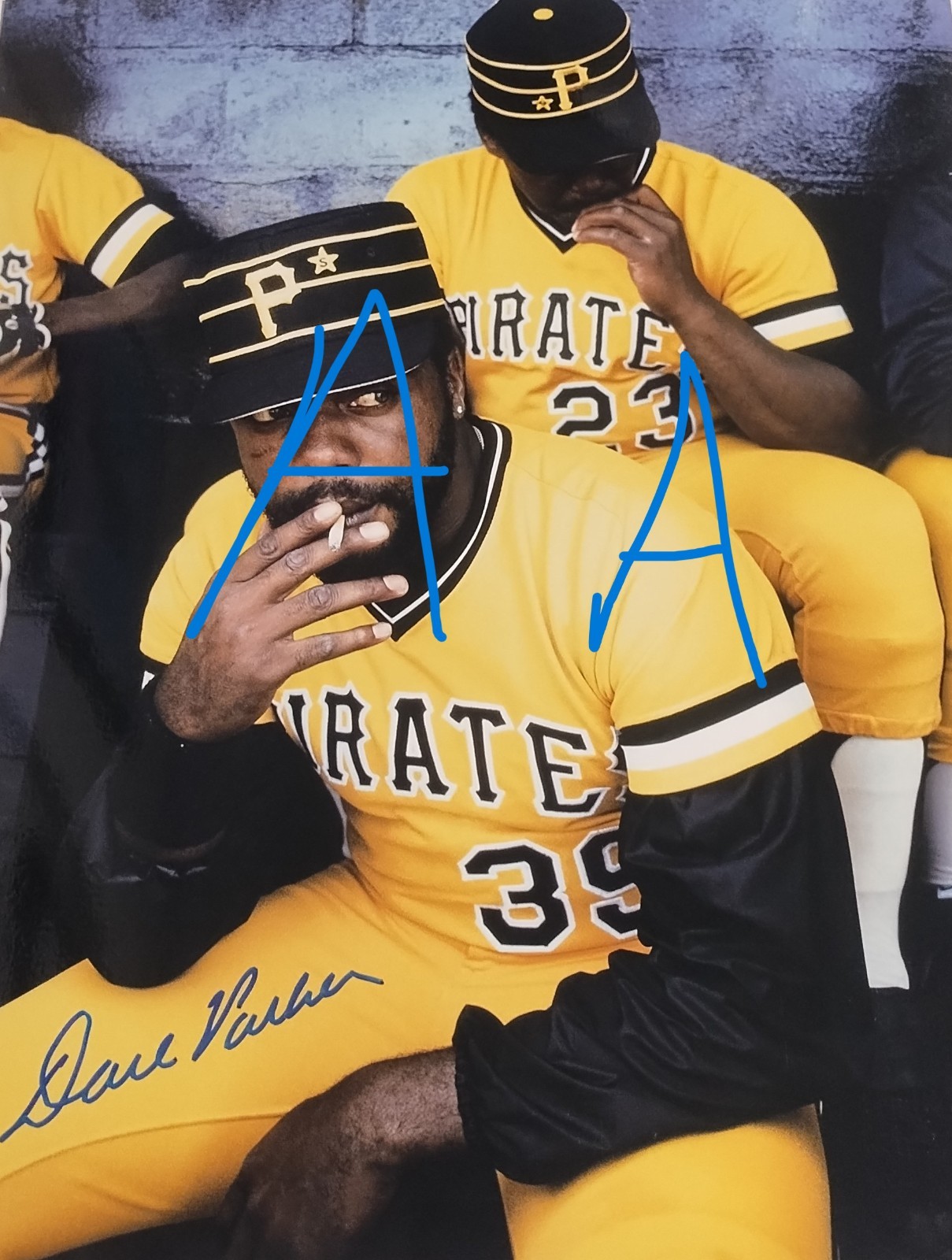 DAVE PARKER SIGNED PITTSBURGH PIRATES DUGOUT SMOKING PREPRINT PHOTO THE COBRA