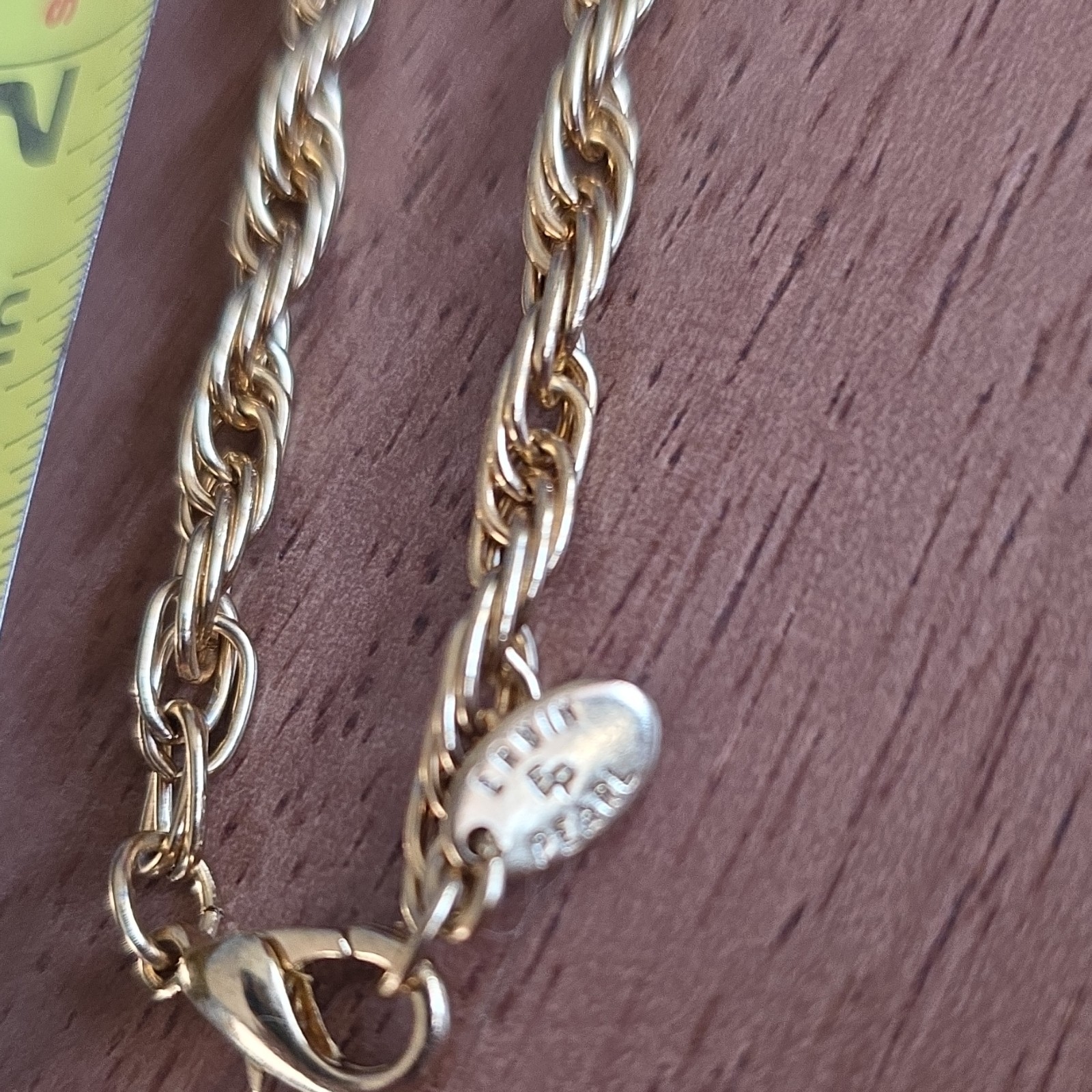 Erwin Pearl Gold Tone Rope Chain Necklace Signed Lobster Clasp 15" Classic