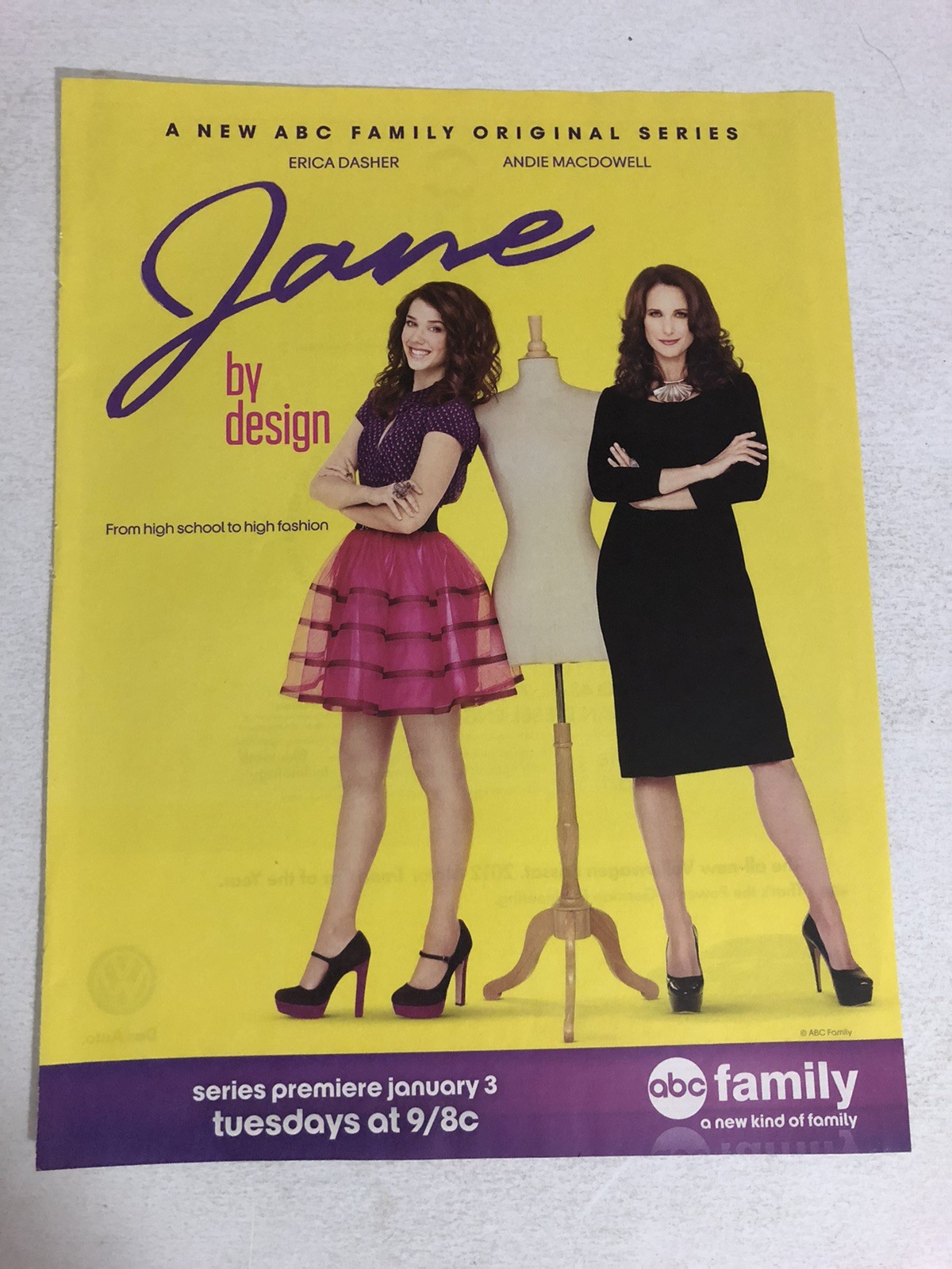 Jane Tv Series Vintage Print Ad Erica Dasher Andie MacDowell