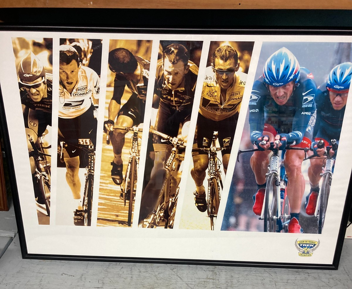 Lance Armstrong Trek 1999-2004 Tour de France V6 Champion Poster Framed 36"x24"