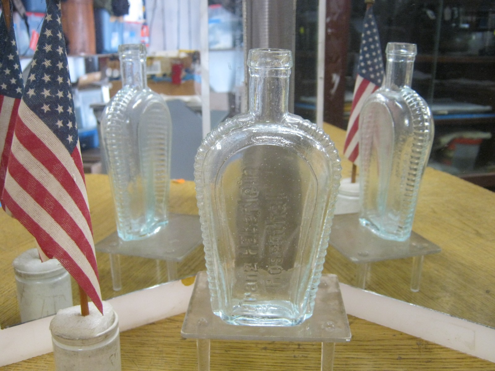 *PRISTINE* 1890'S AQUA BLUE~FRANZ HABERLEIN ROSENTHAL ~1/4 PINT FILLAGREE FLASK.