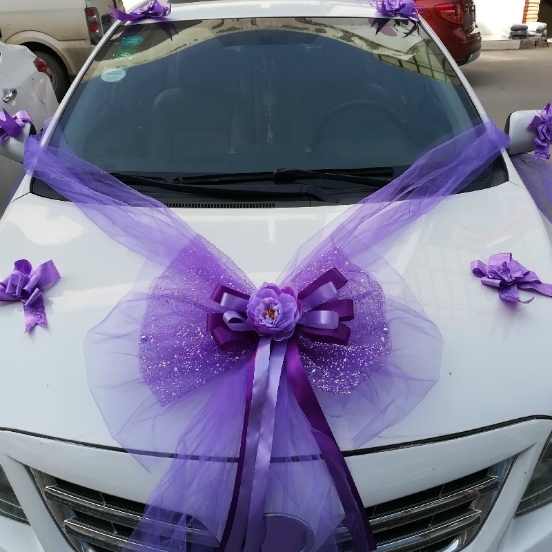 Organza Flower Ball Ribbon Bow Wrap Gift Birthday Favor Party Wedding Car Decor